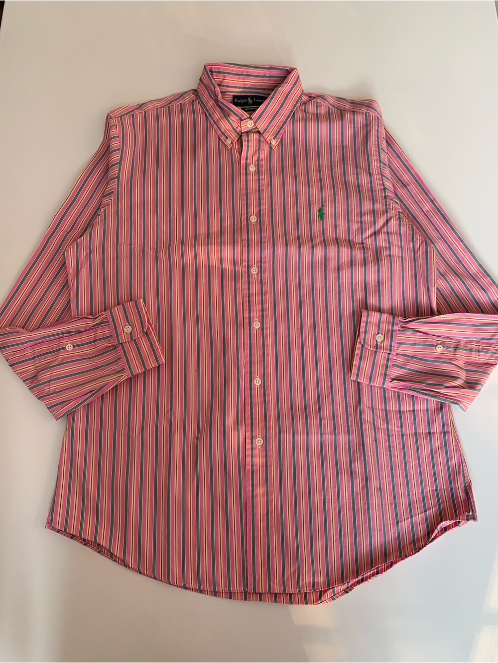 Ralph Lauren Pink Multi-Stripe Button-Down Shirt